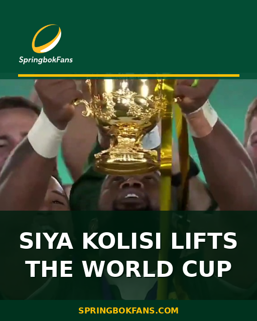 Siya Kolisi Lifts the World Cup