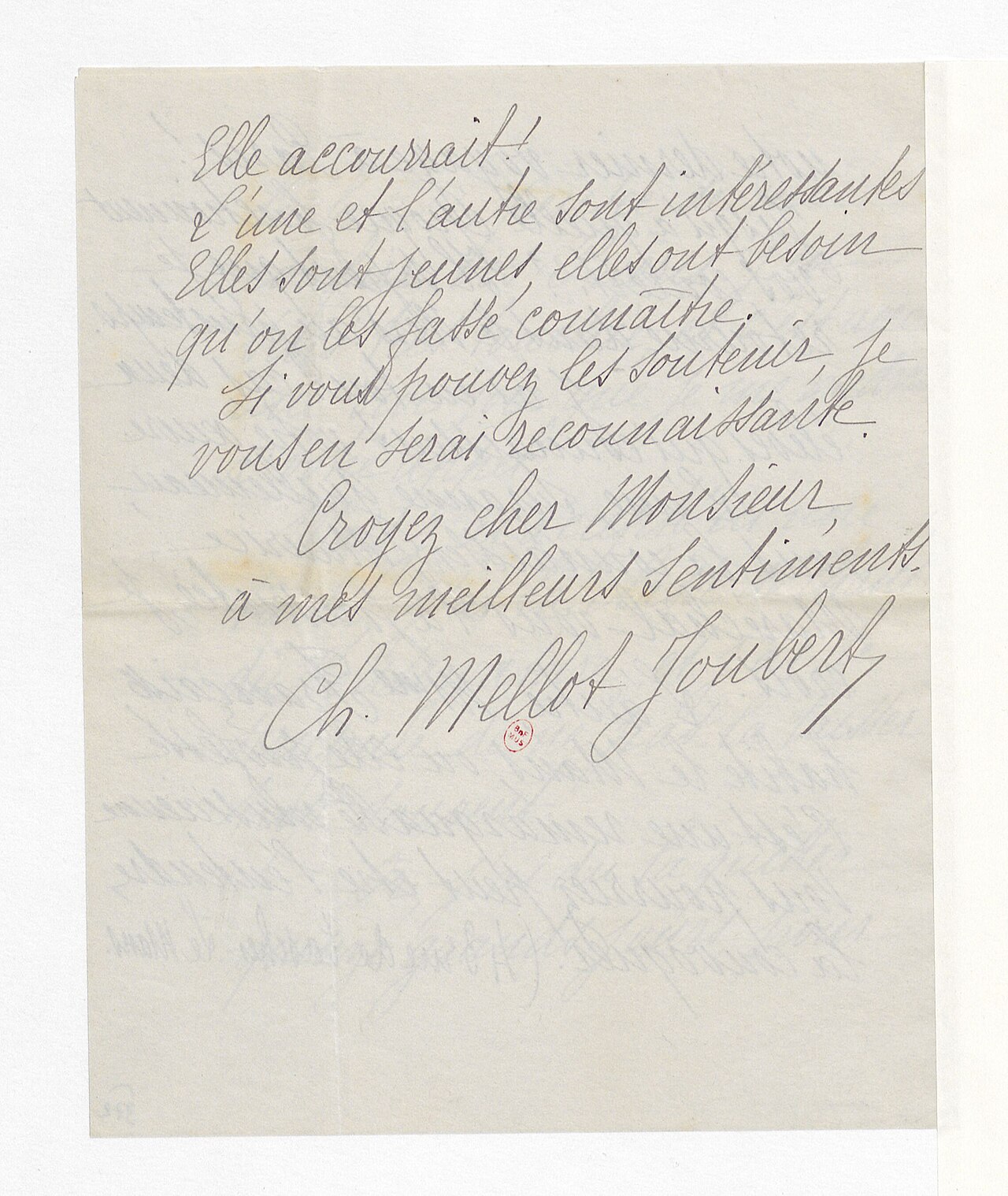 Lettre de Madame Mellot-Joubert à André Caplet, Montpellier, 22 décembre (1922) (manuscrit autographe) - btv1b53034240x (3 of 3).jpg