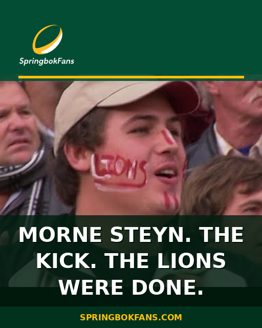 Morne Steyn. The Kick. The Lions Were Done.