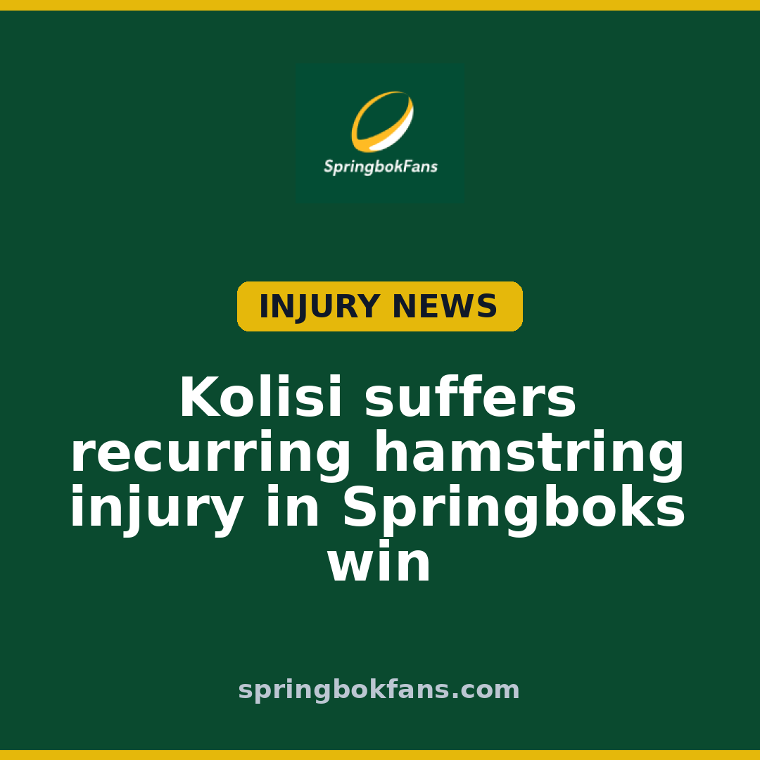 Springbok rugby injury news announcement about Kolisi hamstring injury